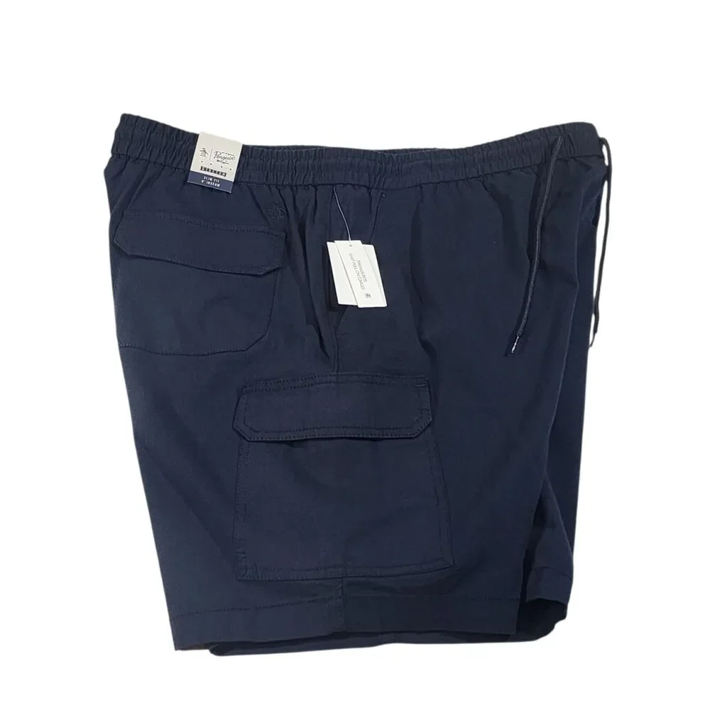 Penguin Mens Slim Fit Stretch Cargo Shorts XXL Dark Sapphire NWT Casual Golf